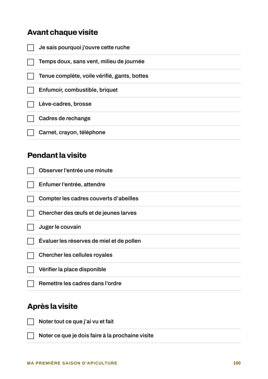 Page du guide : Les check-lists